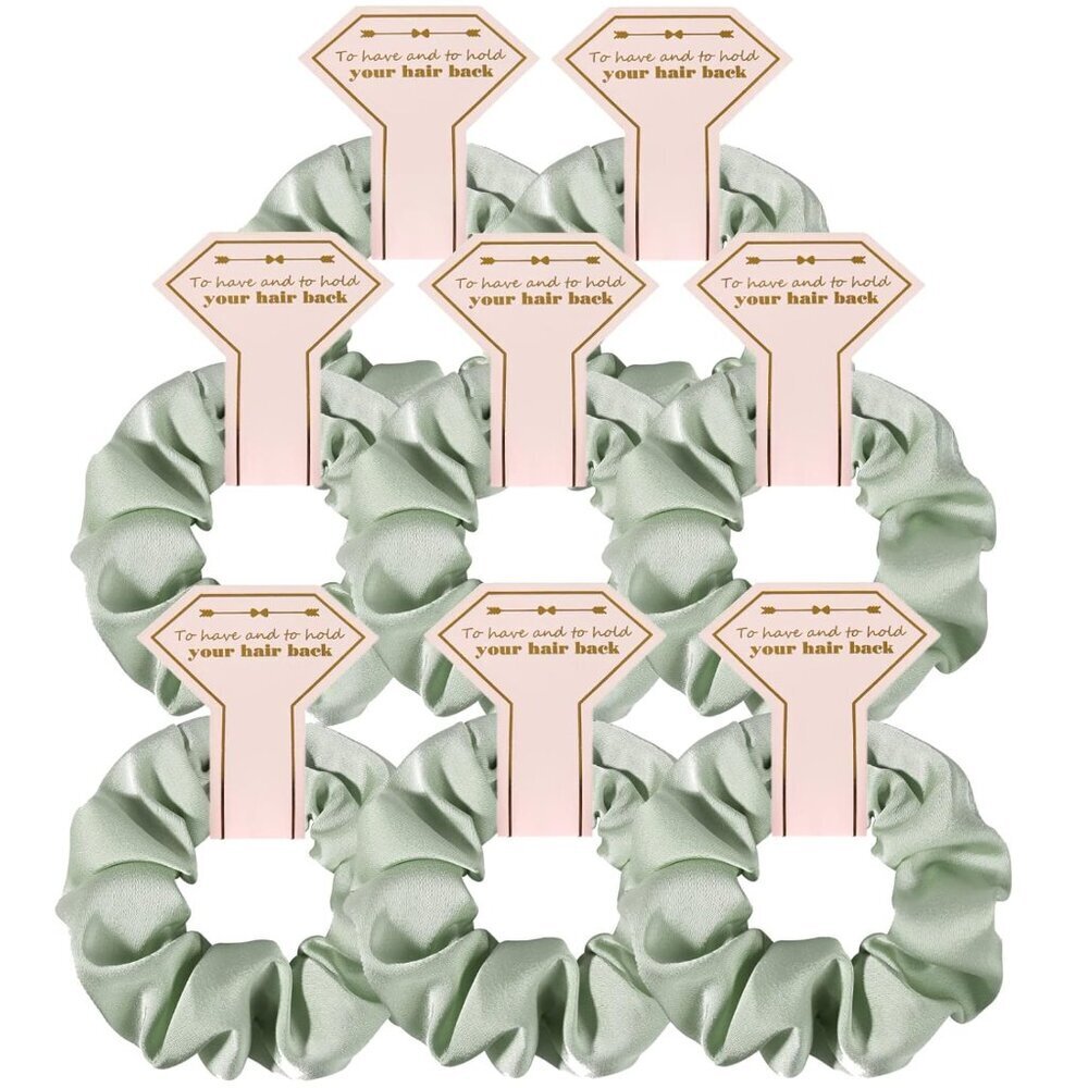 Satin Bridesmaid Scrunchies Bachelorette Hair Ties Set of 8 Bridal Shower No Dam